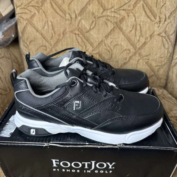 New FootJoy Golf Specialty Sneakers All Over Black Men's Size 8.5‎ Extra Wide